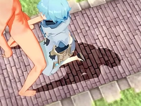 原神耽美-公子x重云激烈性爱-伪娘变装日本亚洲动漫游戏色情男同 asian gay guy sex videos