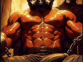 AI生成的蒙面肌肉诱惑：暗室勾引 asian gay sex sucking videos